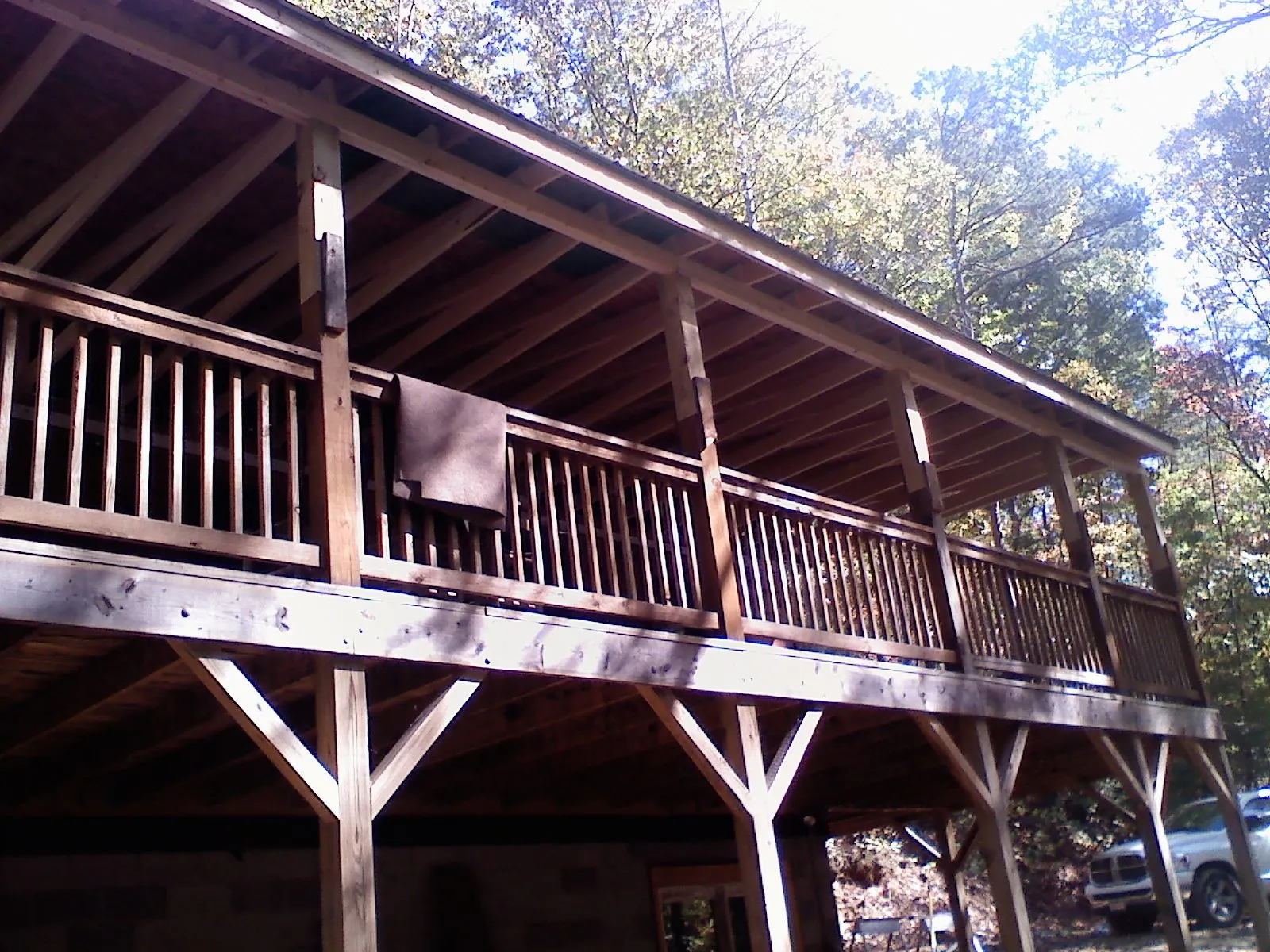 Timber framing under a new elevated porch and deck — Roof Leak Repair in Silver Point by Roofing Brothers